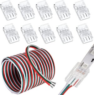 Connecteur femelle à mâle pour Rubans DEL (LED Strips), RGB 4 pin Blanc, 6 - 03493