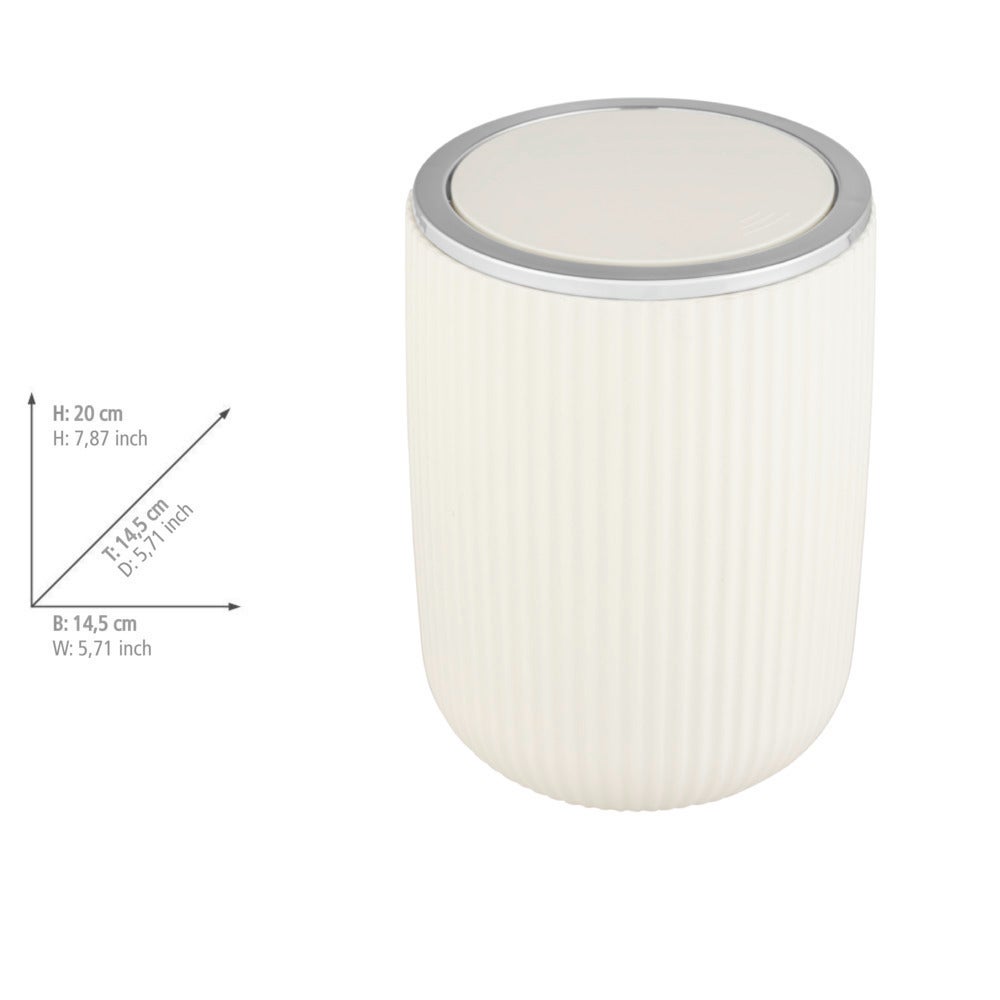 Poubelle pour salle de bain AGROPOLI, 20 cm, gris, WENKO, WENKO - 3
