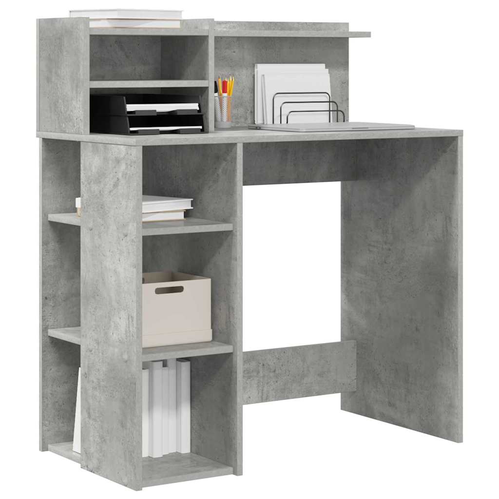 Bureau, panneau de bois, gris béton, 90 × 48 × 101,5 cm | Leroy Merlin