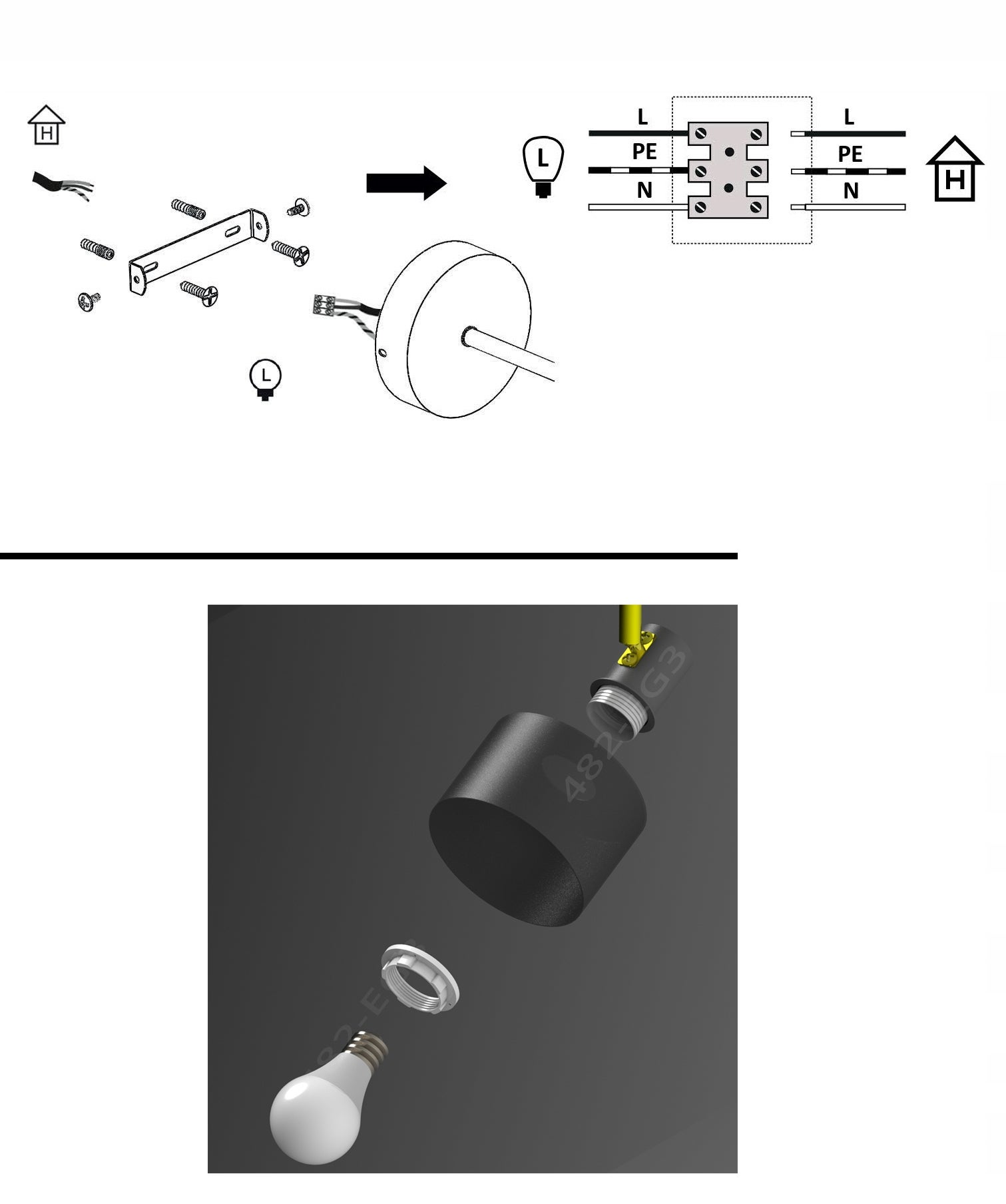 Kinkiet Lampa Ścienna Classic Spot Czarna Złota 482-K1 LED E27 - 7
