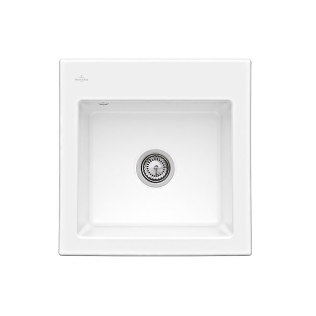 Evier 1 bac VILLEROY ET BOCH Subway 50 S 52,5 x 51 cm sans egouttoir Blanc CeramicPlus avec vidage manuel