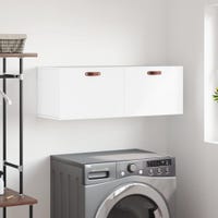 Armadio Da Parete Bianco Moderno Con Appendiabiti - 70x32,5x35 Cm Per Bagno, Cucina O Ingresso - Compatto E Funzionale - Foto 4