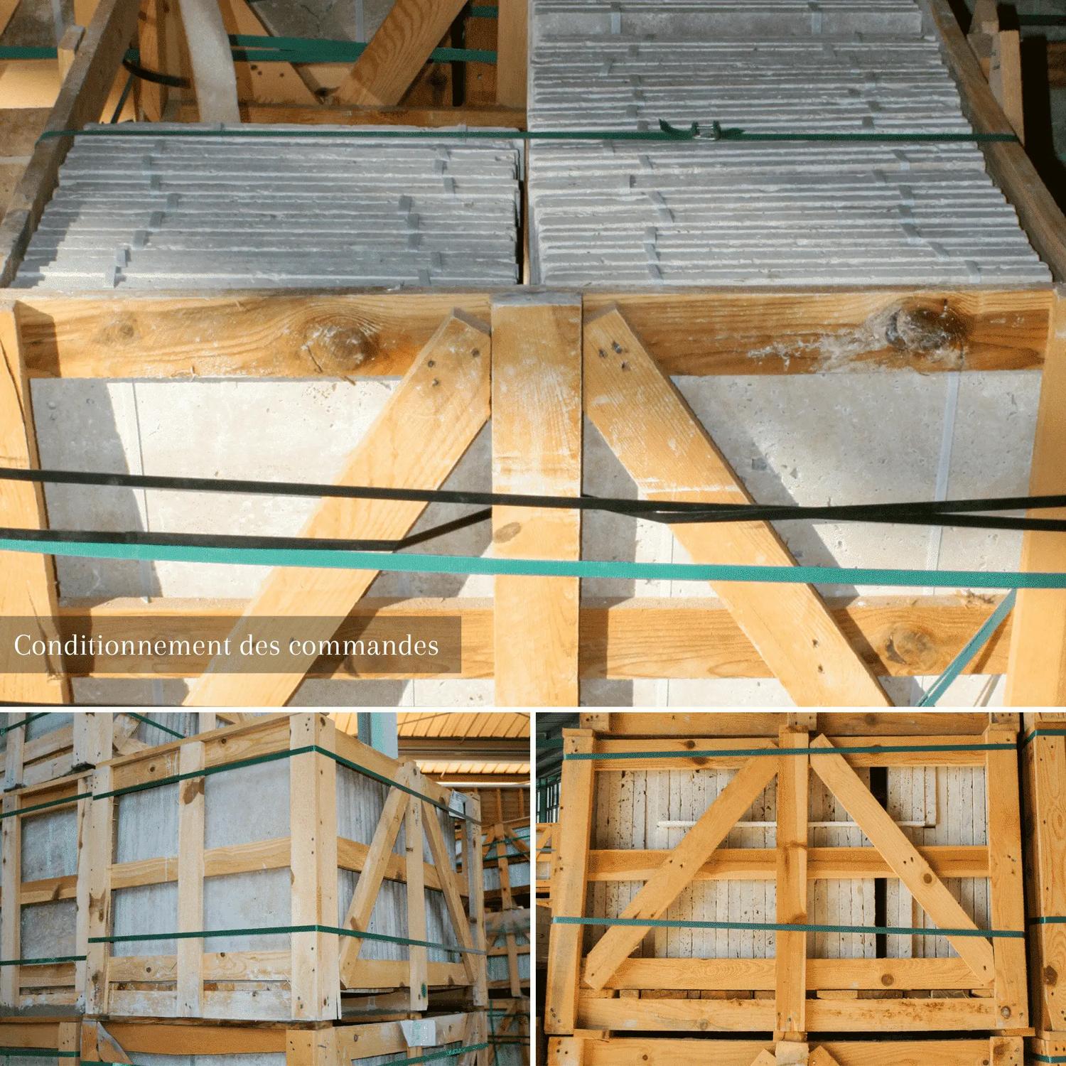 Travertin pierre naturelle mur/sol premier choix clair PREMIUM format Opus Romain Ep. 1,2cm - Vendu en lot de 0.74m² - 5