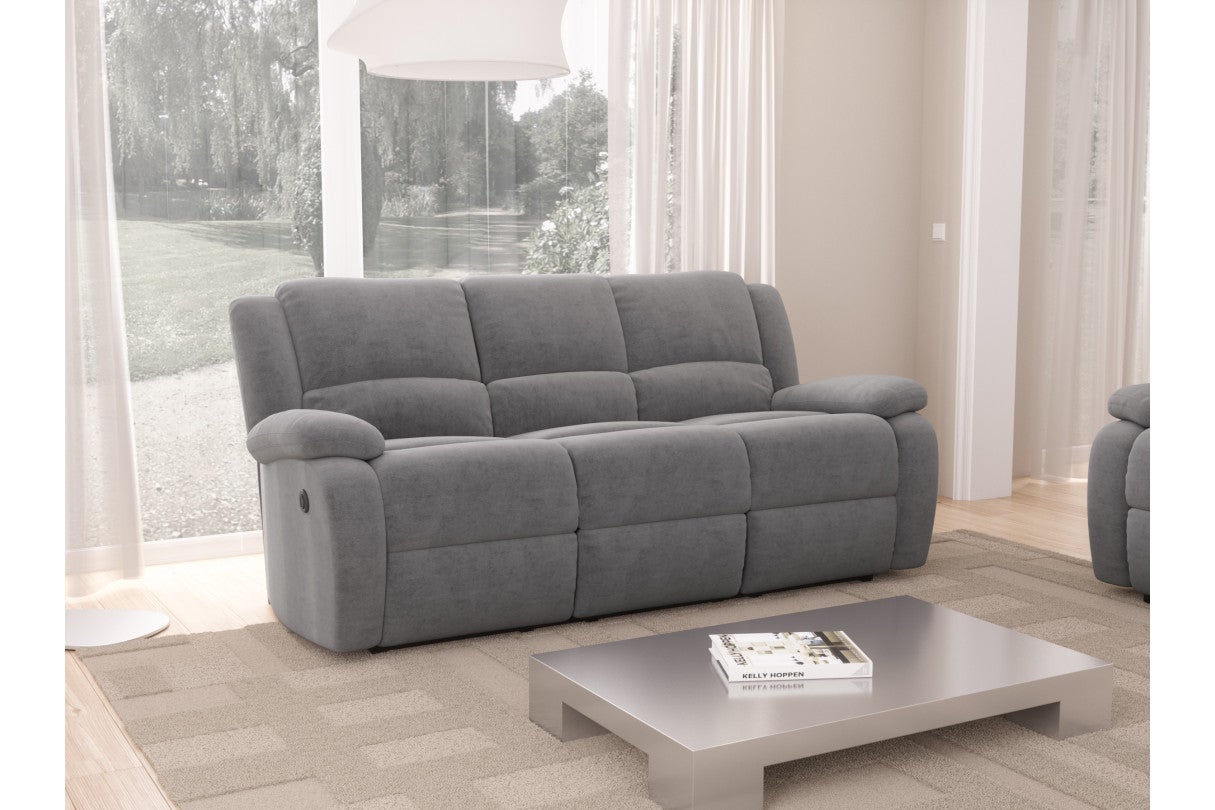 Loungitude - RELAXXO - Canapé de Relaxation électrique 3 places Microfibre LEO - 3