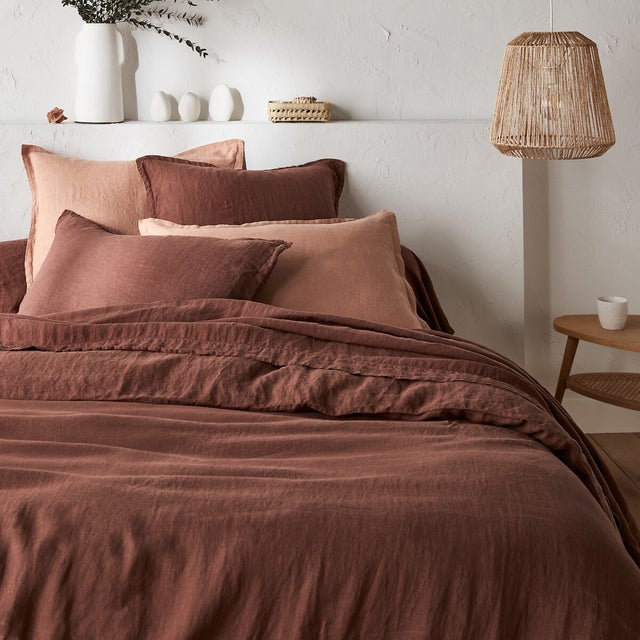 Housse de couette en lin lavé, Linot - Ecorce - 260 x 240 cm