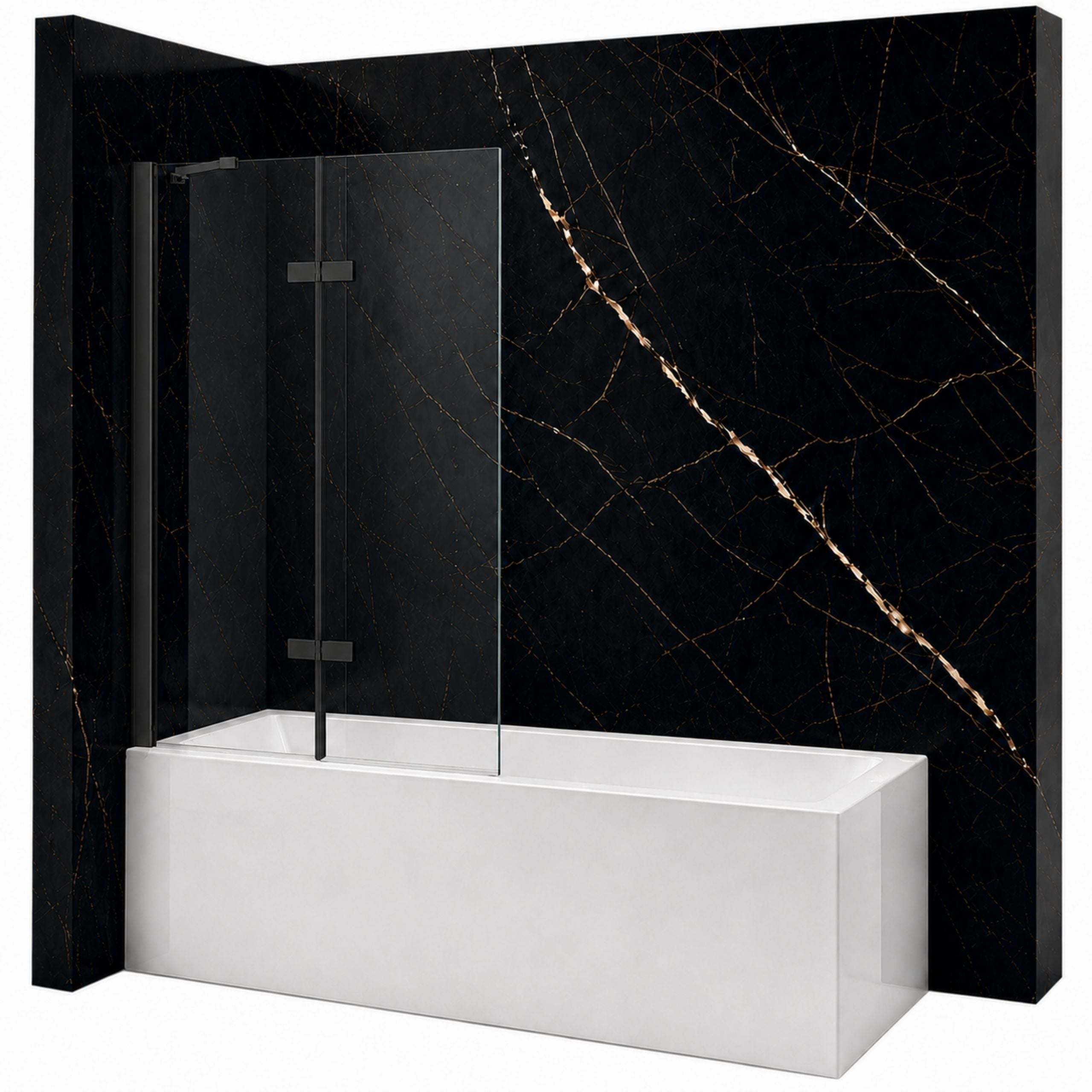 SILLA Parawan nawannowy GARETT 2-skrzydłowy 100x150 cm Ruchomy Czarny