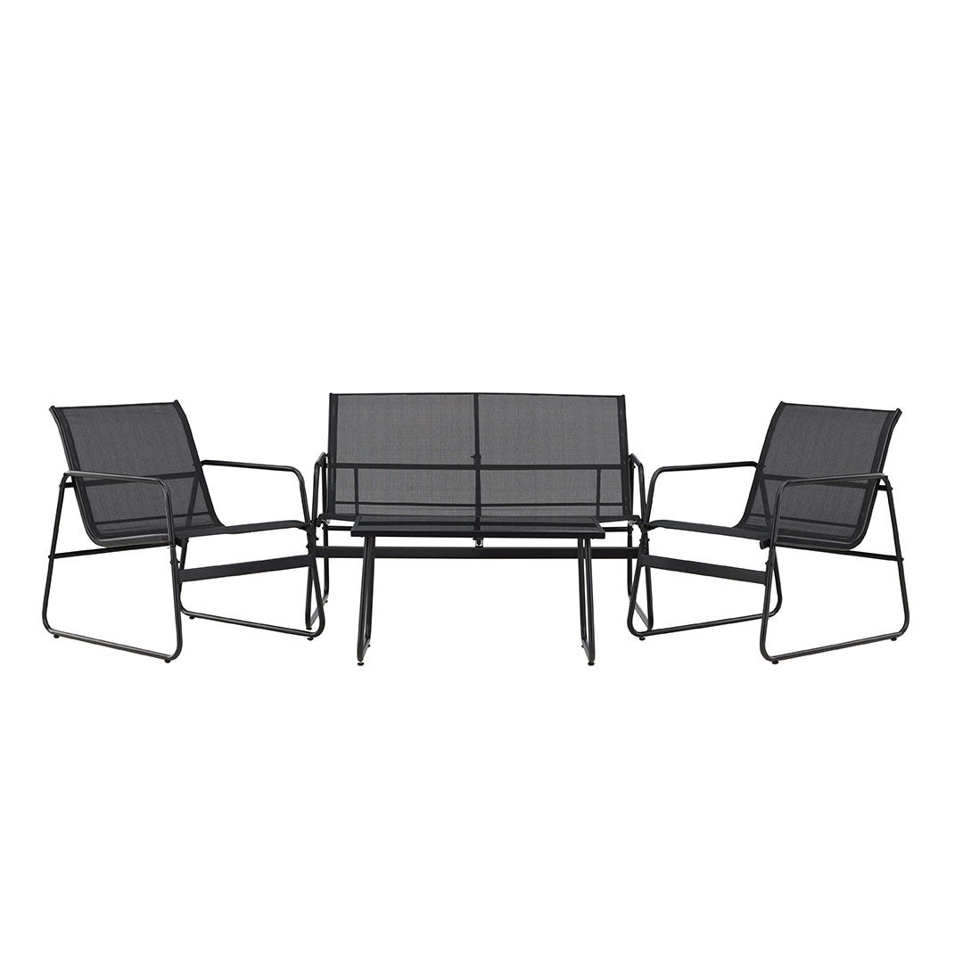 Scopello zestaw wypoczynkowy 1 sofa, 2 fotele, 1 stolik kawowy czarny.