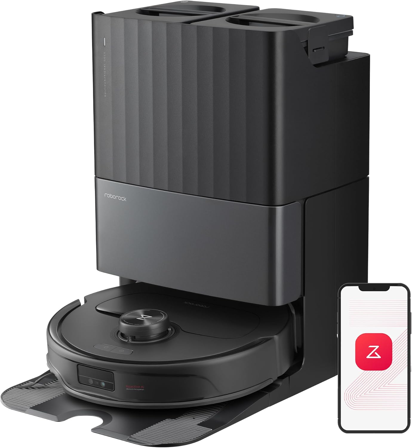 roborock Qrevo Master Aspirateur Robot avec FlexiArm Brosse & Serpillière pour Couverture des Coins, Aspirateur Laveur avec Deux Serpillières (Qrevo Master-Set Noir roborock Qrevo Master Aspirateur Robot avec FlexiArm Brosse & Serpillière pour Couverture des Coins, Aspirateur Laveur avec Deux Serpillières (Qrevo Master-Set Noir