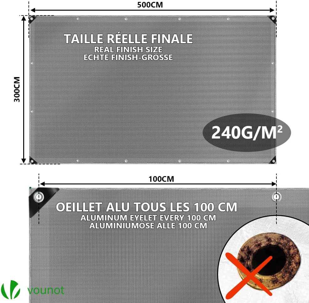 Bâche de Protection en Polyéthylène Bâche Imperméable Ultra Lourde et Résistante Revêtue des Deux côtés avec Oeillets en Aluminium Couverture Étanche - 4