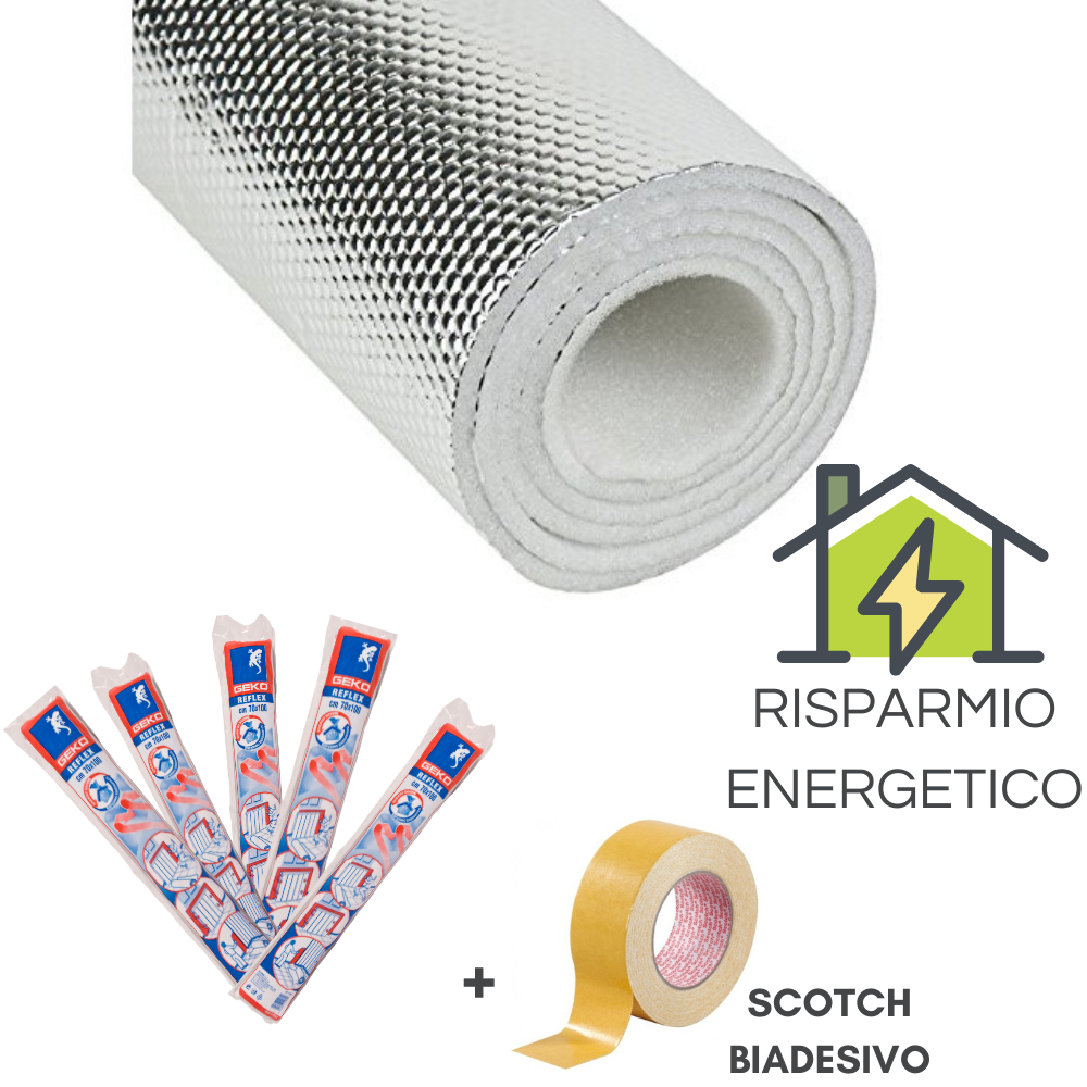Lot de 5 Panneaux Réflecteurs de Chaleur 70x100cm pour Radiateurs avec Adhésif Double Face - Panneau Réfléchissant de Chaleur - 7