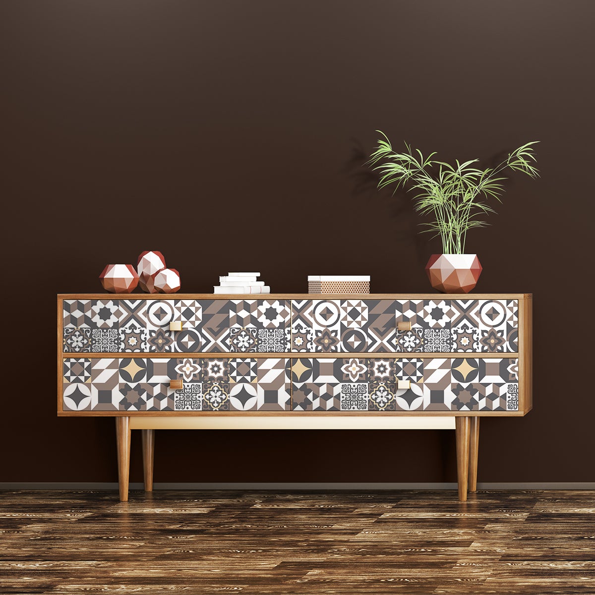 24 vinilos baldosa de cemento muebles lopina - adhesivo de pared - revestimiento sticker mural decorativo - 24stickers20x20cm