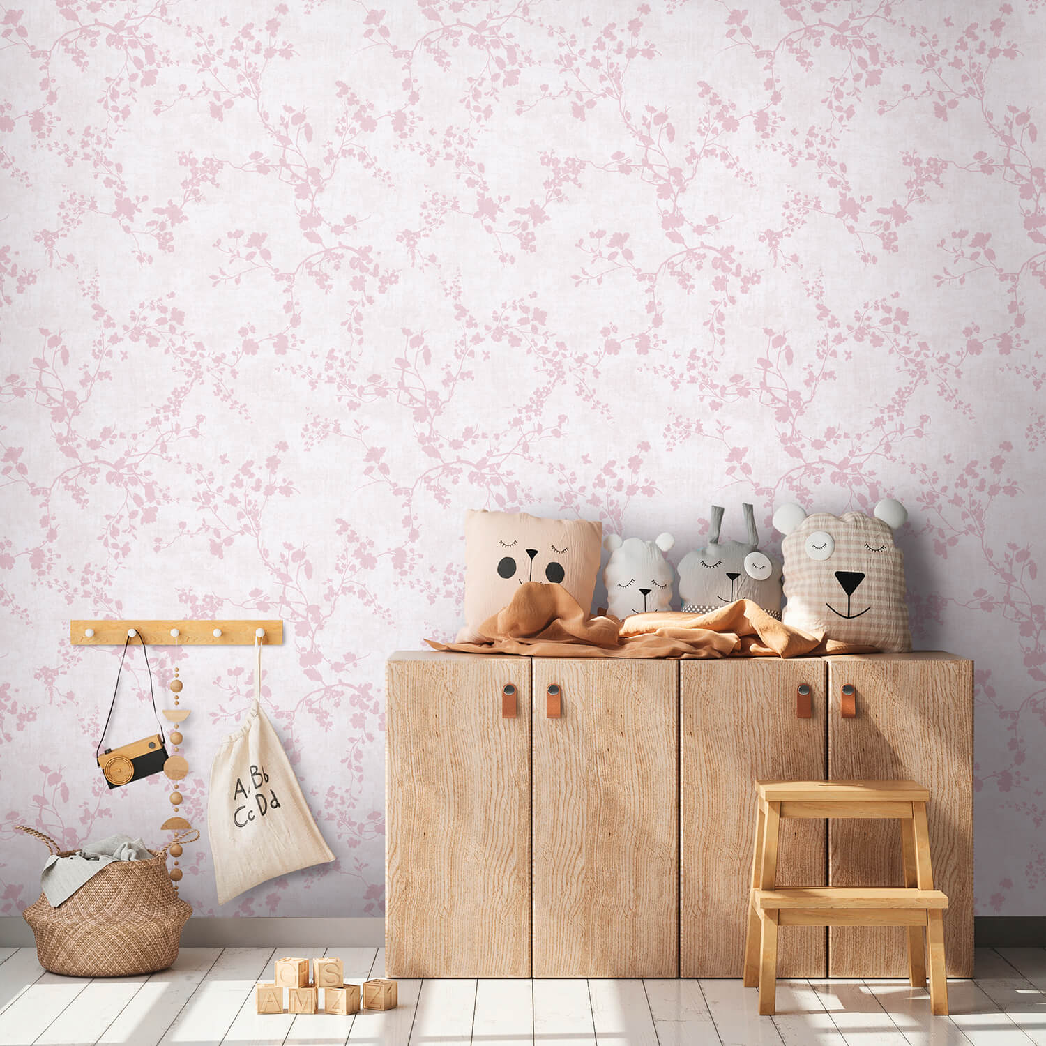 Profhome 770791-GU Papel de parede com flores liso fosco 5,33 m2 - 5