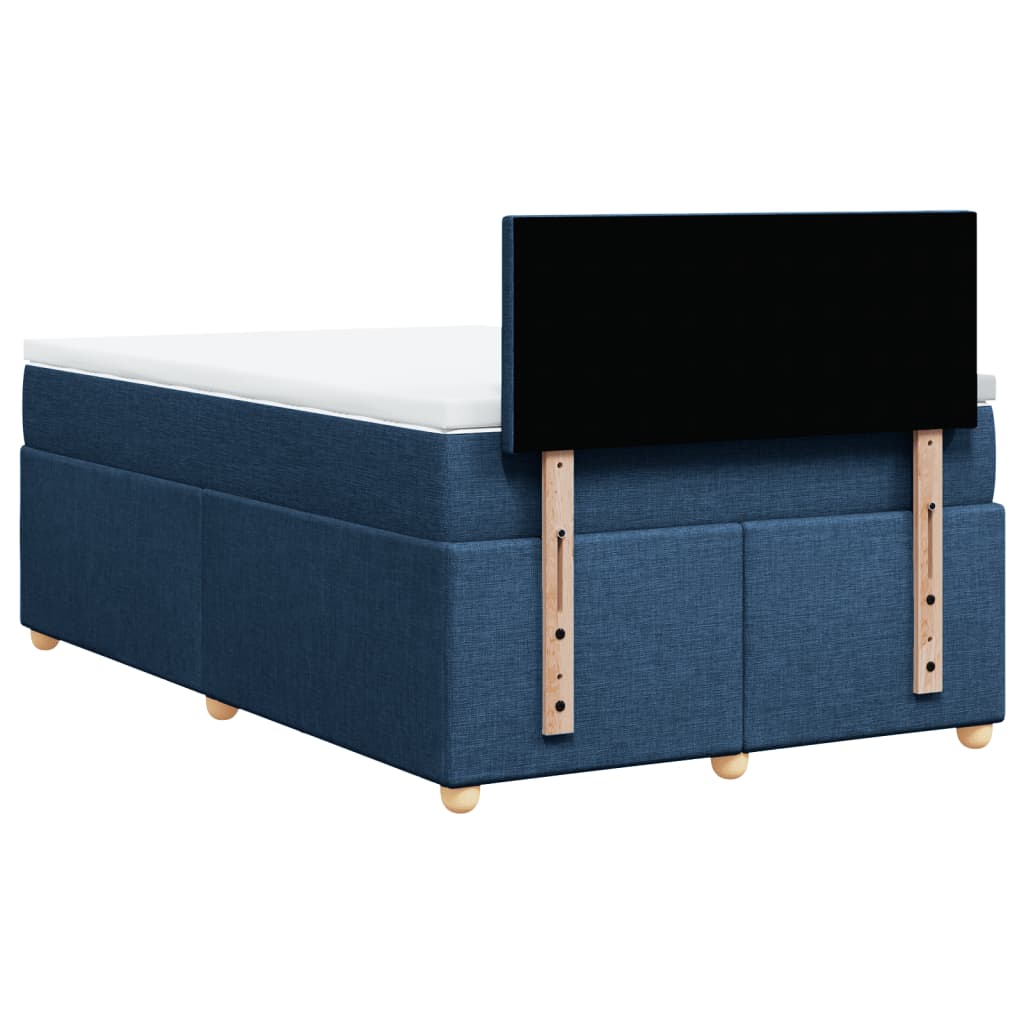 Sommier à lattes de lit avec matelas Bleu 120x200 cm Tissu - 7