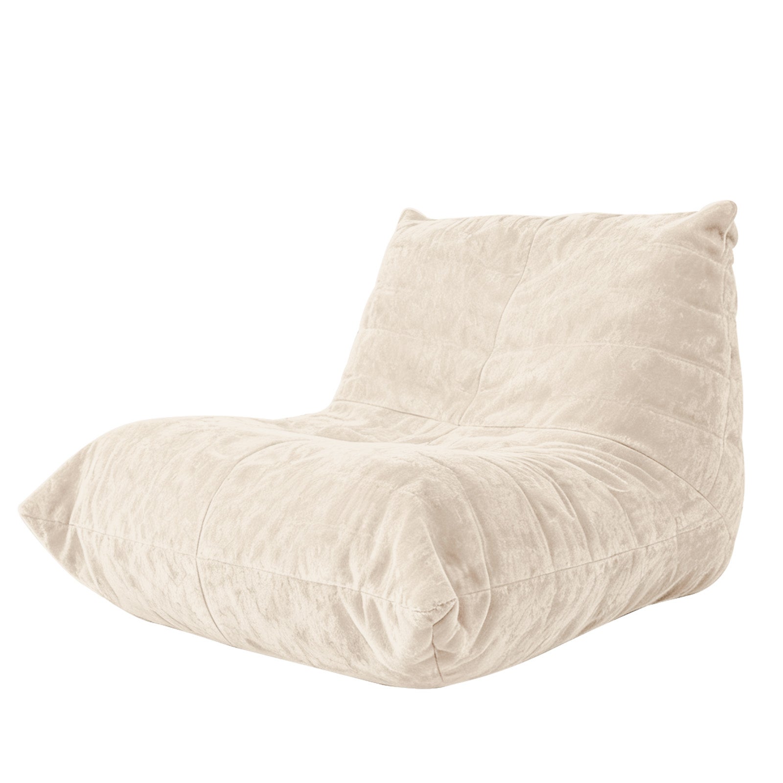 Poltrona a sacco per adulti, poltrona da terra con schienale, divano a sacco decorativo, poltrona lettura, per soggiorno, camera da letto, (bianco) - 7