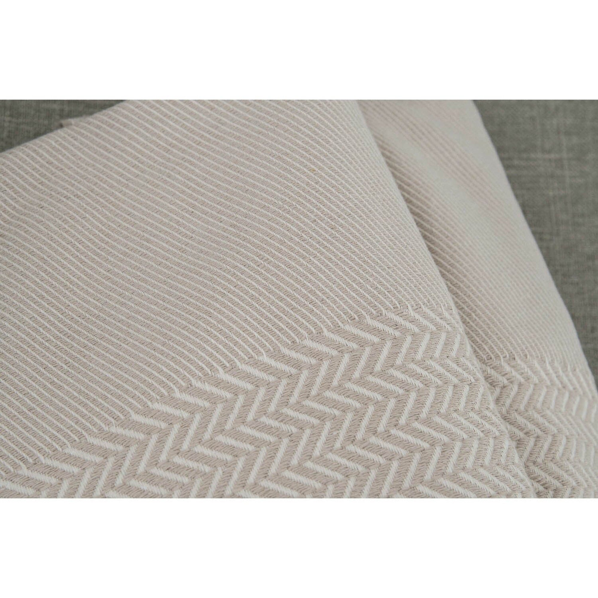 Plaid 130x170 coton taupe clair - 4
