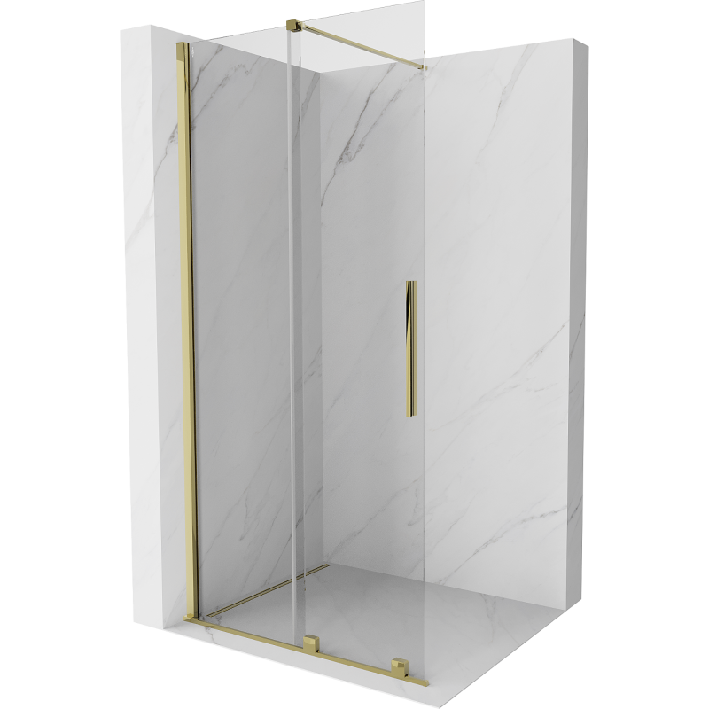 Mexen Velar ścianka prysznicowa rozsuwana Walk-in 90 x 200 cm, transparent 8 mm, złota - 871-090-000-03-50