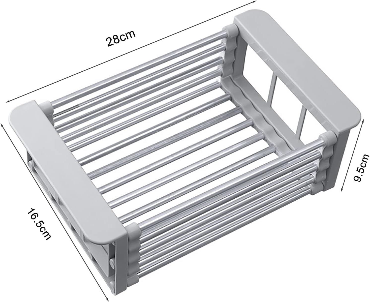 Gris， Égouttoir à Vaisselle Extensible, Organisateur Evier Cuisine, Anti-Rouille pour évier de Cuisine, Rangement Evier Cuisine Support pour Eponge - 2