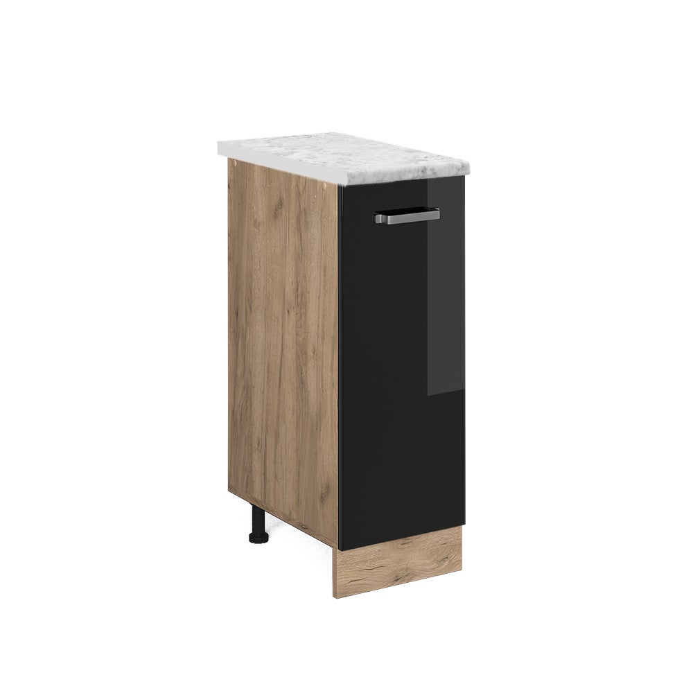 Vicco Szafka apteczna R-Line, Czarny wysoki połysk, 30 cm BR Marmur