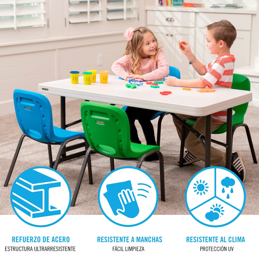 Mesa plegable ajustable en altura Lifetime 122x61x61-86 cm - 4