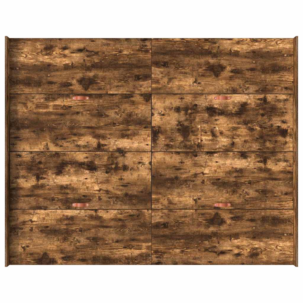 Cadre de lit avec rangement et tiroir, chêne fumé, pour la chambre, 150 × 200 cm - 8