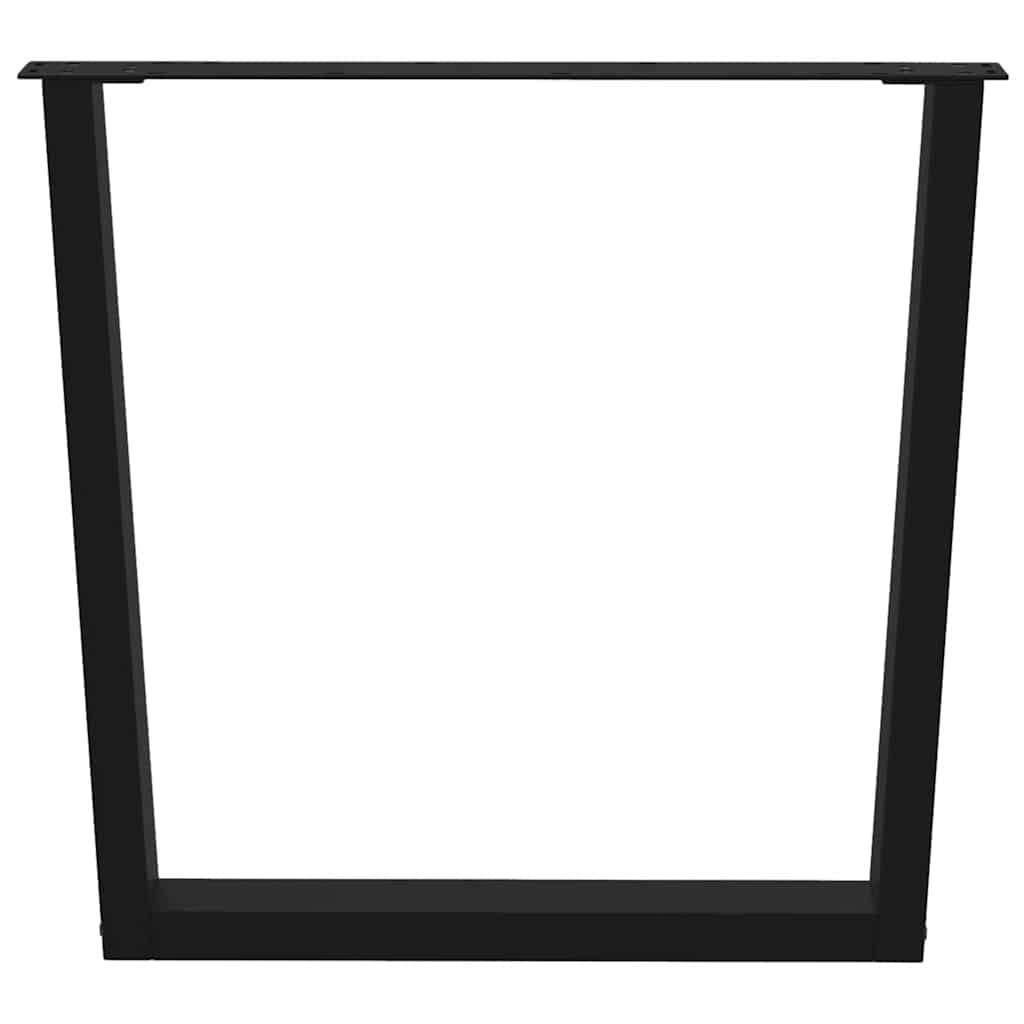 Pieds de table à manger en V 2 pièces Noir 80 x (72-73,3) cm Acier vidaXL - 4