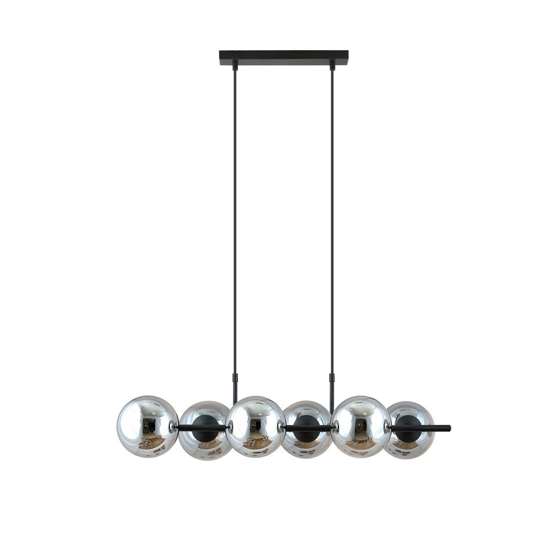 Lampa wisząca Rory czarno-grafitowa 6xE14x10W wym: 110 x 95 x 30 cm metal Emibig