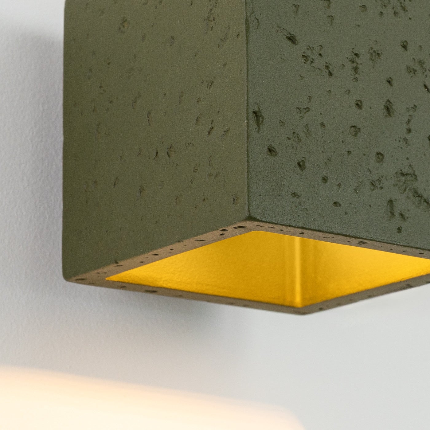 Kinkiet ścienny betonowy QUAD zielony oliwkowy 1xG9x15W beton architektoniczny wym:10x10x12cm IP20 Sollux Lighting - 4
