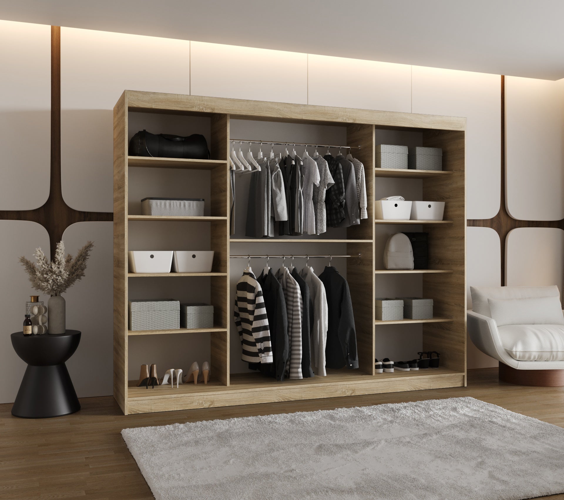 Szafa przesuwna garderoba ROYAL 250 x 62 x 200 cm Sonoma - 3