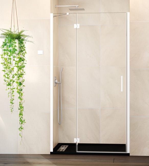 PAROI FIXE + PORTE BATTANTE PLAGE D'INSTALLATION 104.5-110 cm (25-80 ...