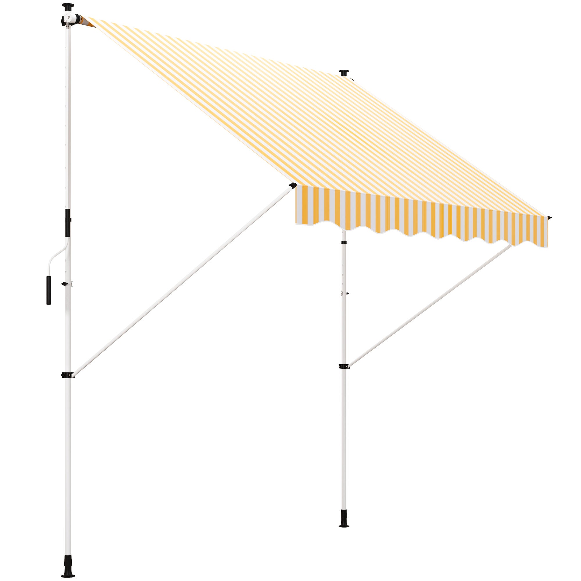 Toldo manual retráctil exterior outsunny 300x150x170-280 cm amarillo