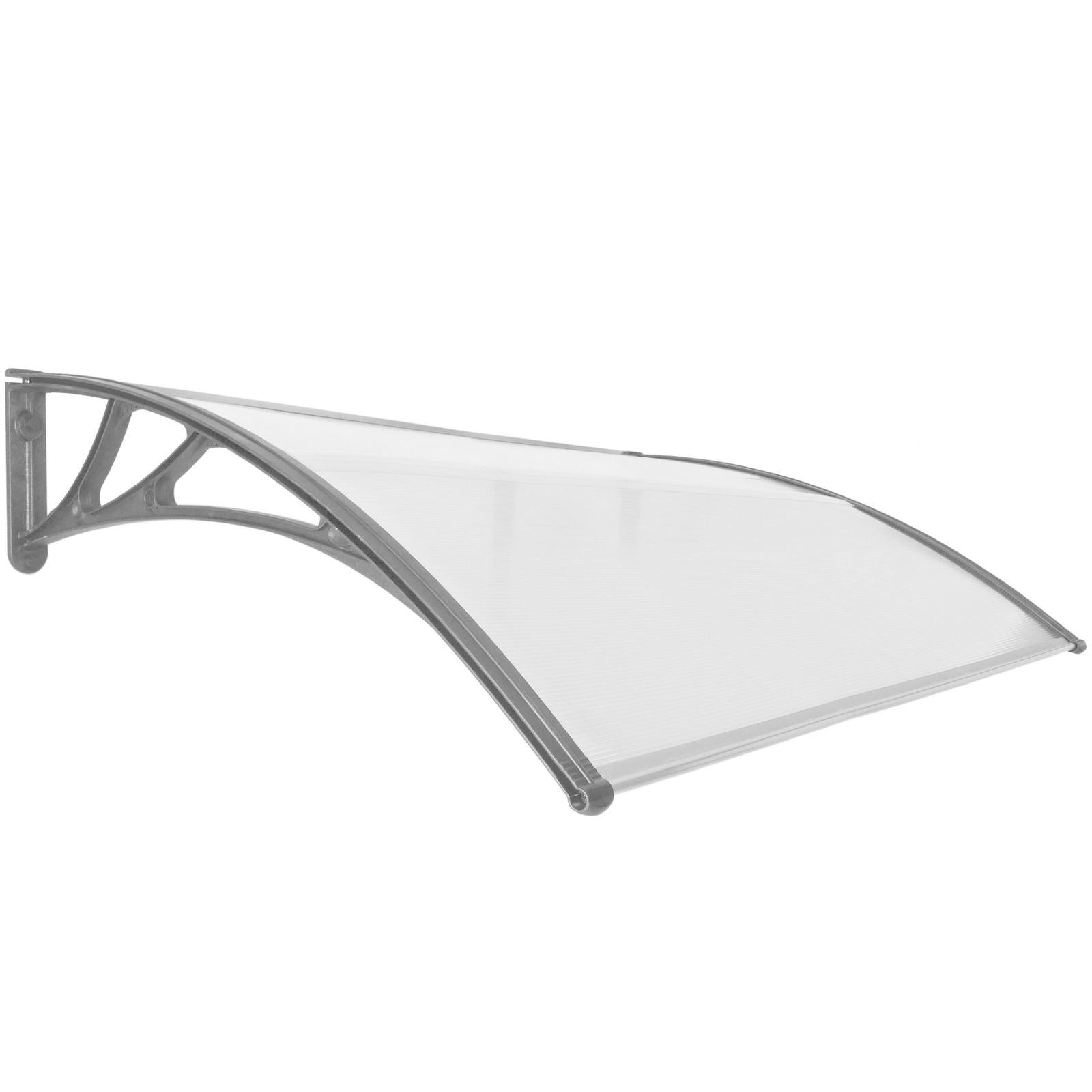 Auvent De Porte Solaire Transparent - 45x350 Cm, Plaque PC 2,5 Mm, Résistant Aux UV - 4