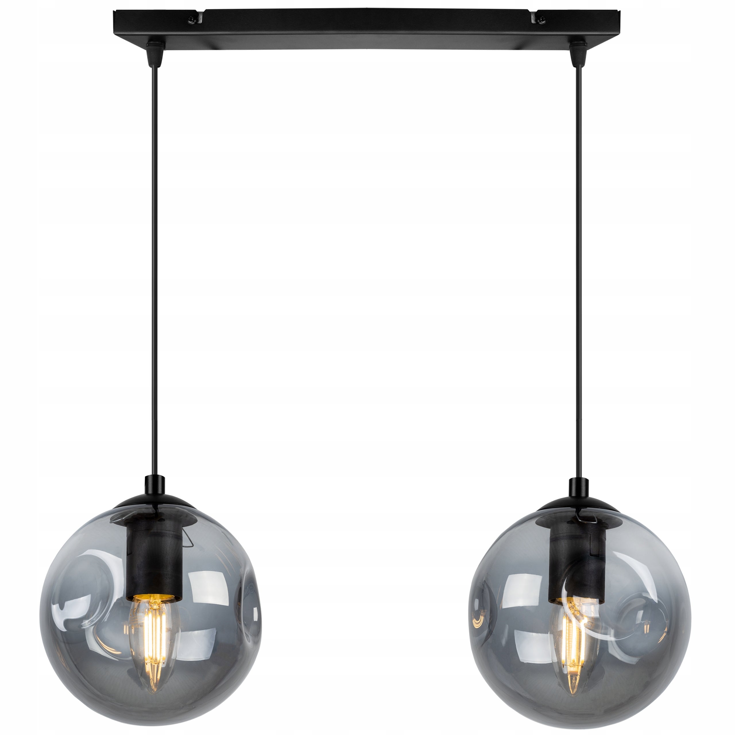 Lampa sufitowa wisząca Monako boho 2xE27 abażur kule grafitowe Light Home LH