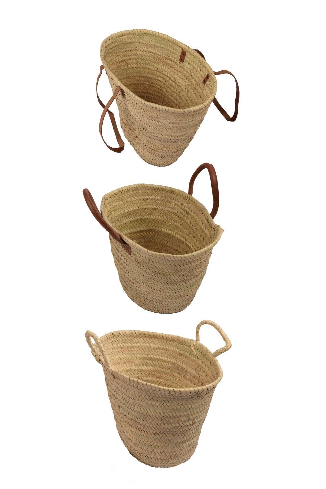 Bolso de Mimbre Cesta de la Compra con Asas Capazo fibras