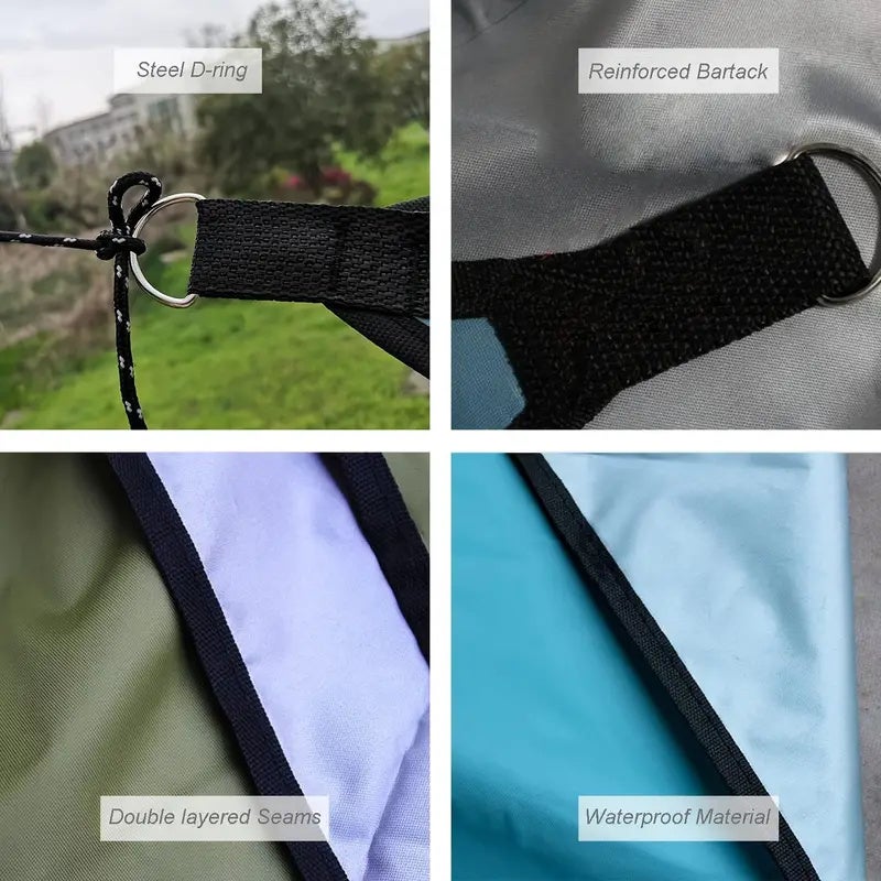 4x4x4m Abri Solaire étanche Triangle Parasol Protection Auvent extérieur Jardin Patio fête Piscine Camping Voile d'ombrage, Orange - 6