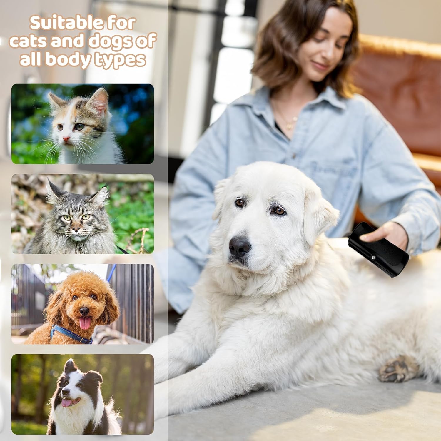 Escova para animais de estimação - Pente para remoção de pelos de cães e gatos - Escova para limpeza e remoção de pelos - 3