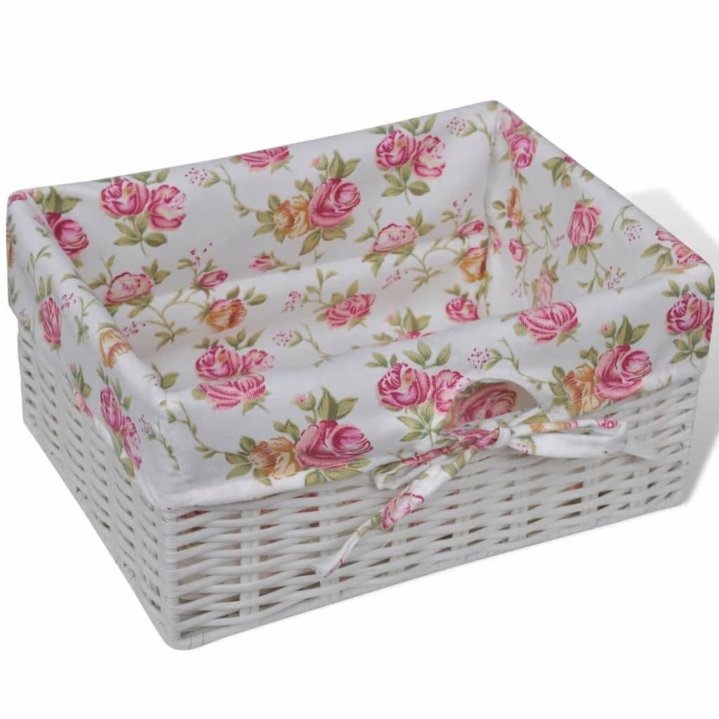 Maison Exclusive - Mobiletto con 1 Cassetto e 3 Cestini Bianco Legno di Paulownia - 5