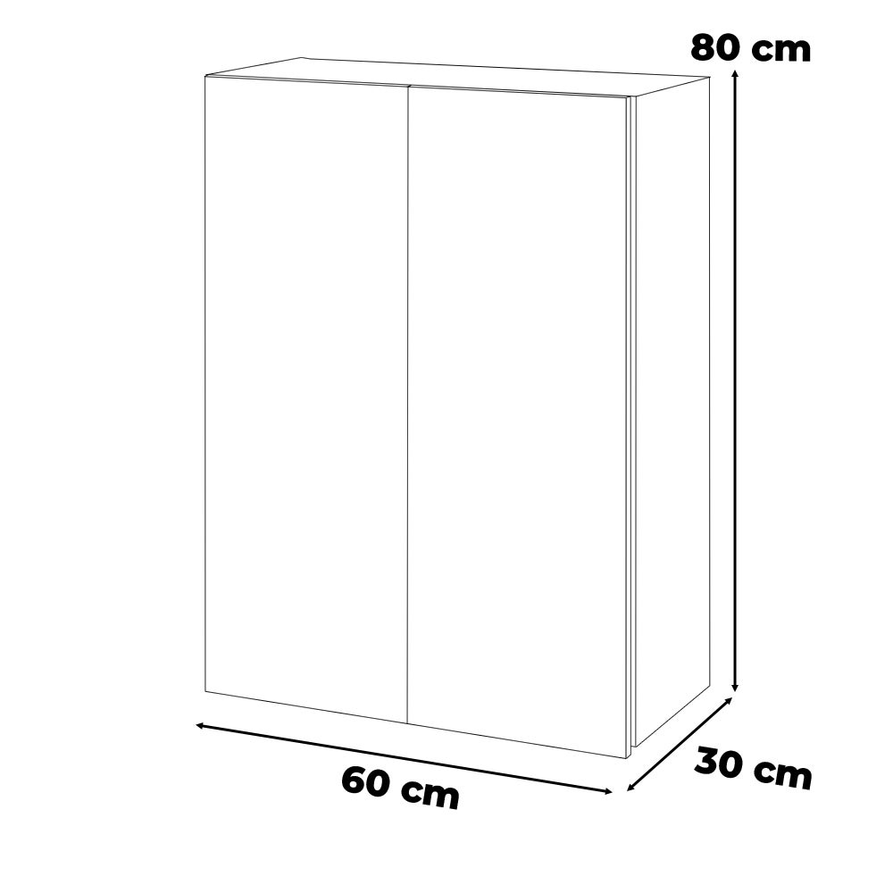 Szafka łazienkowa wisząca nad umywalkę 60cm zamykana biały połysk - 2