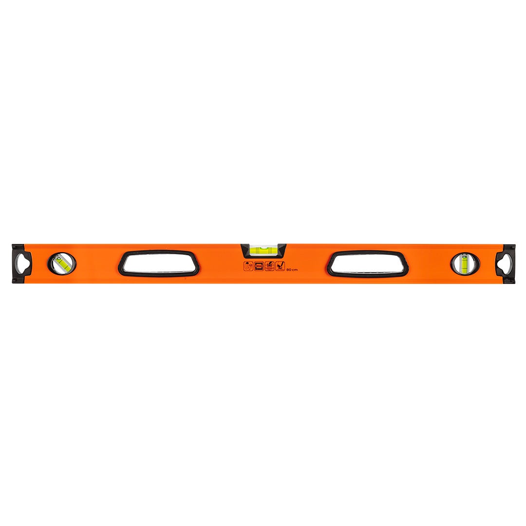 Nivela din aluminiu cu maner, 3 bule, magnetica, 80 cm 71-113