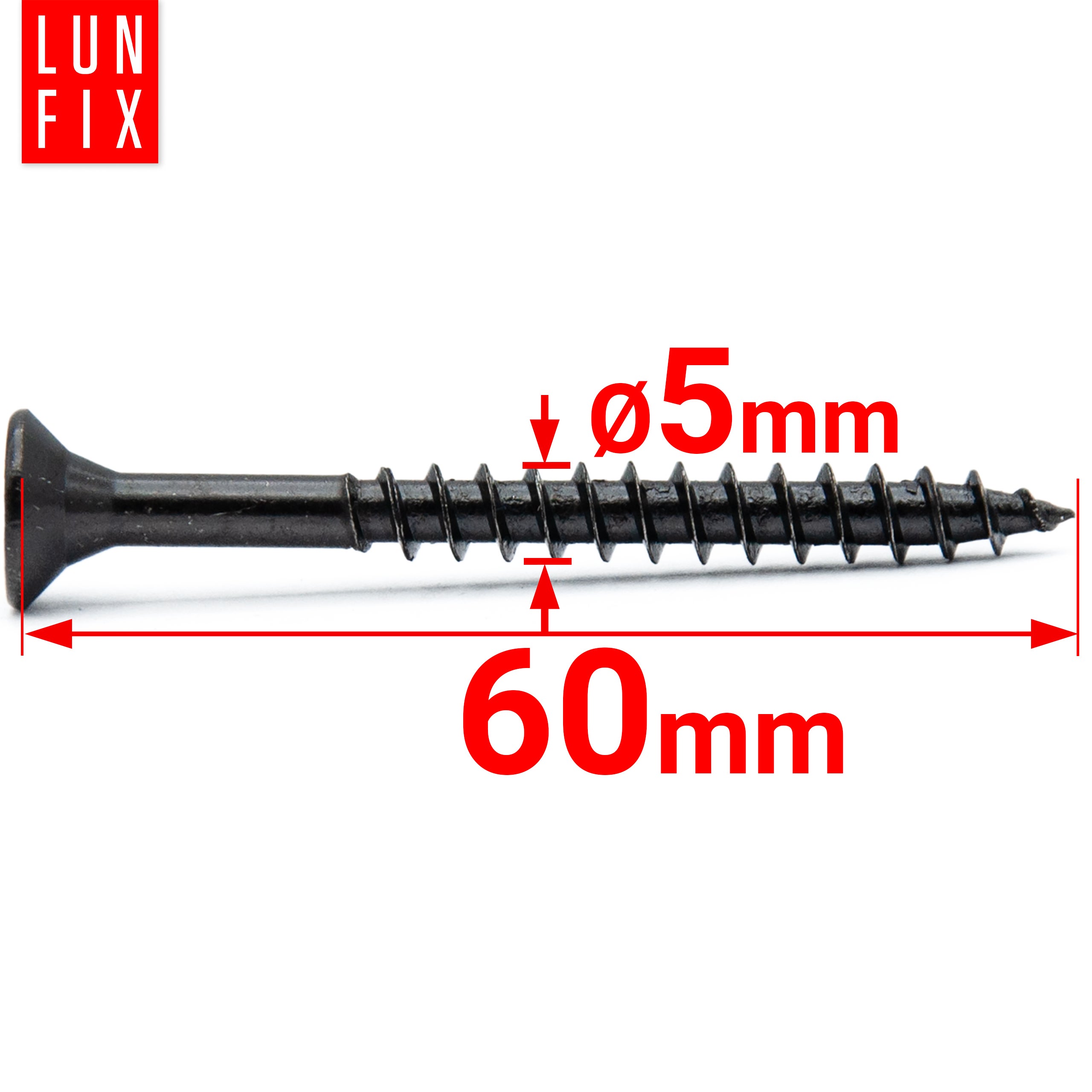 Wkręty do drewna uniwersalne czarne 5x60mm 100szt. - 2