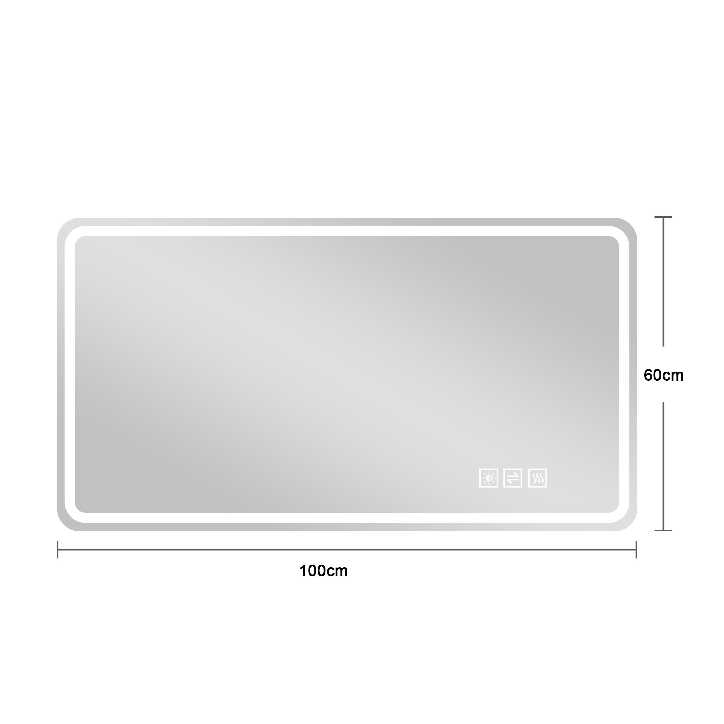 Miroir Salle de Bain LED 60x100cm Sans Cadre, Anti-Buée, Verre Trempé Sécurisé, Dimmable et Éclairage 3 Couleurs - 8
