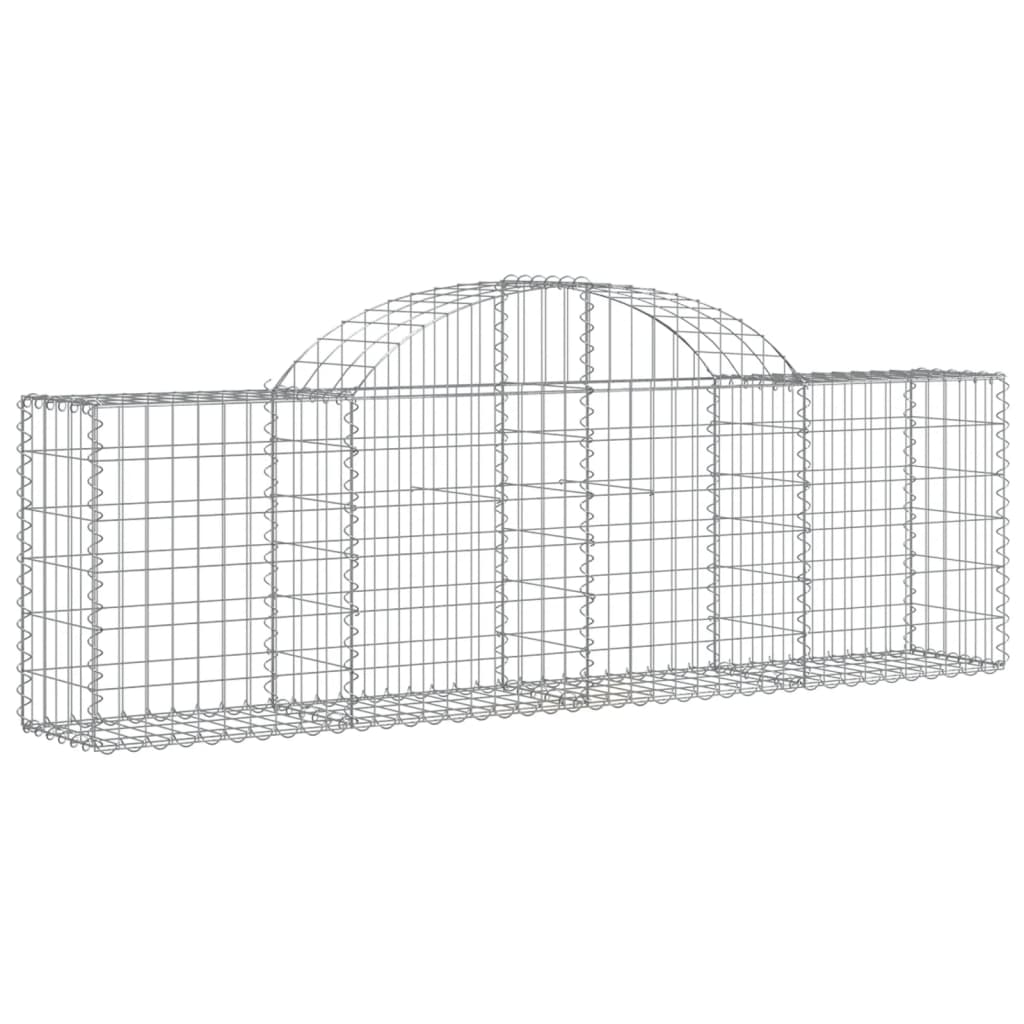 The Living Store - Paniers à gabions arqués 5 pcs 200x30x60/80 cm Fer galvanisé - 3