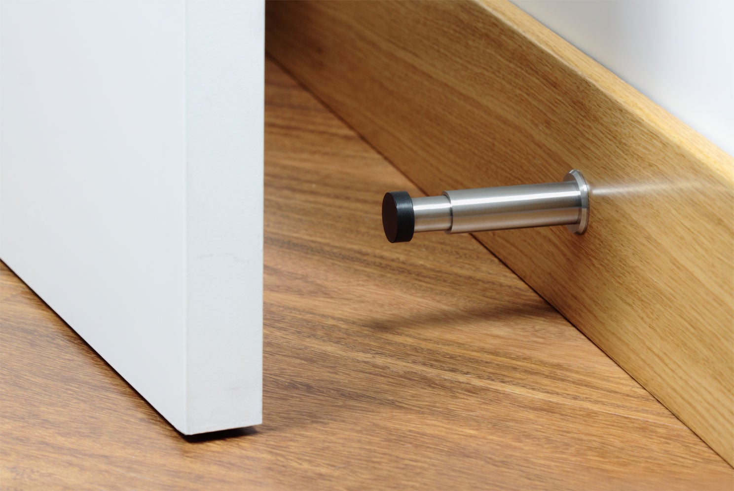 Butoir mural réglable | Installation à vis | Acier inoxydable | Finition mate | Caoutchouc noir | 88-125 mm | I-182-TPRAM - 3