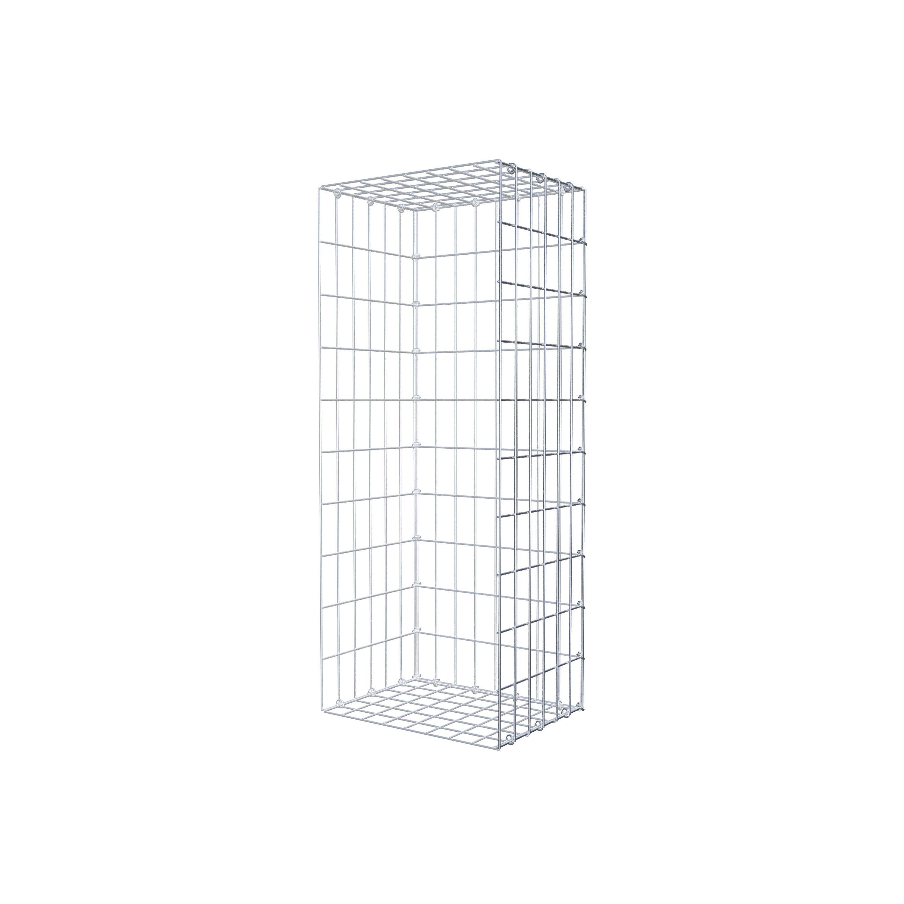 Gavión para alargar en acero galvanizado 100x30x40cm (LxAxP), malla 5 x 10cm, Anillo en C, sin rejilla frontal - 2