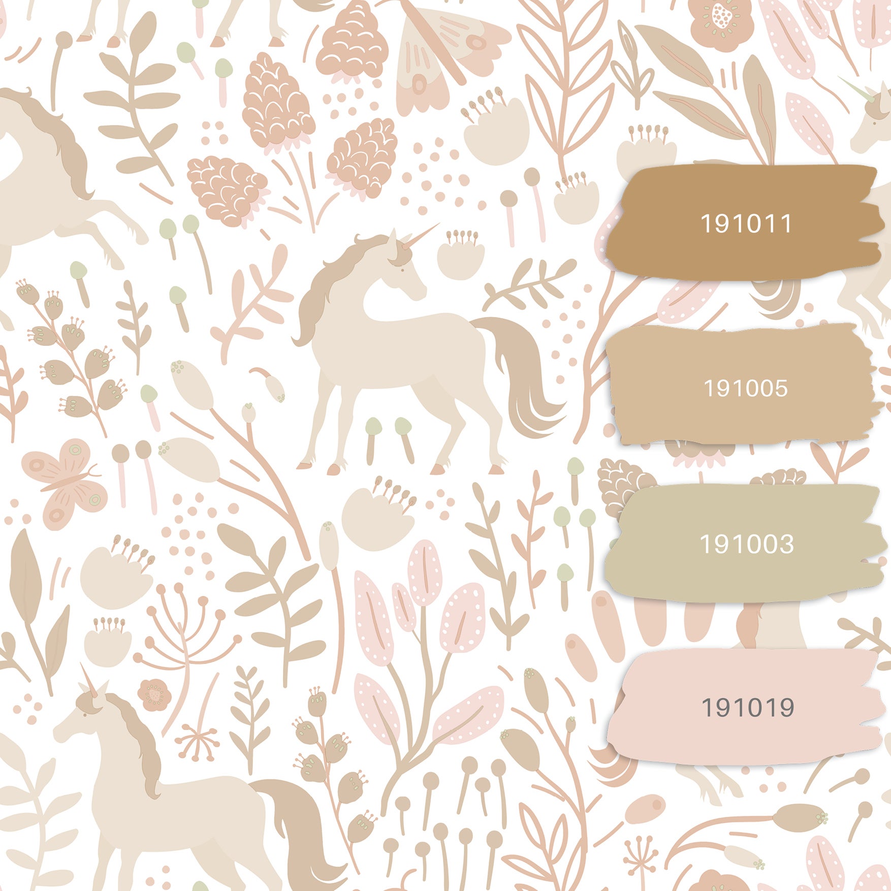 Papier peint licornes beige - 53 cm x 10.05 m - ESTAhome - 8