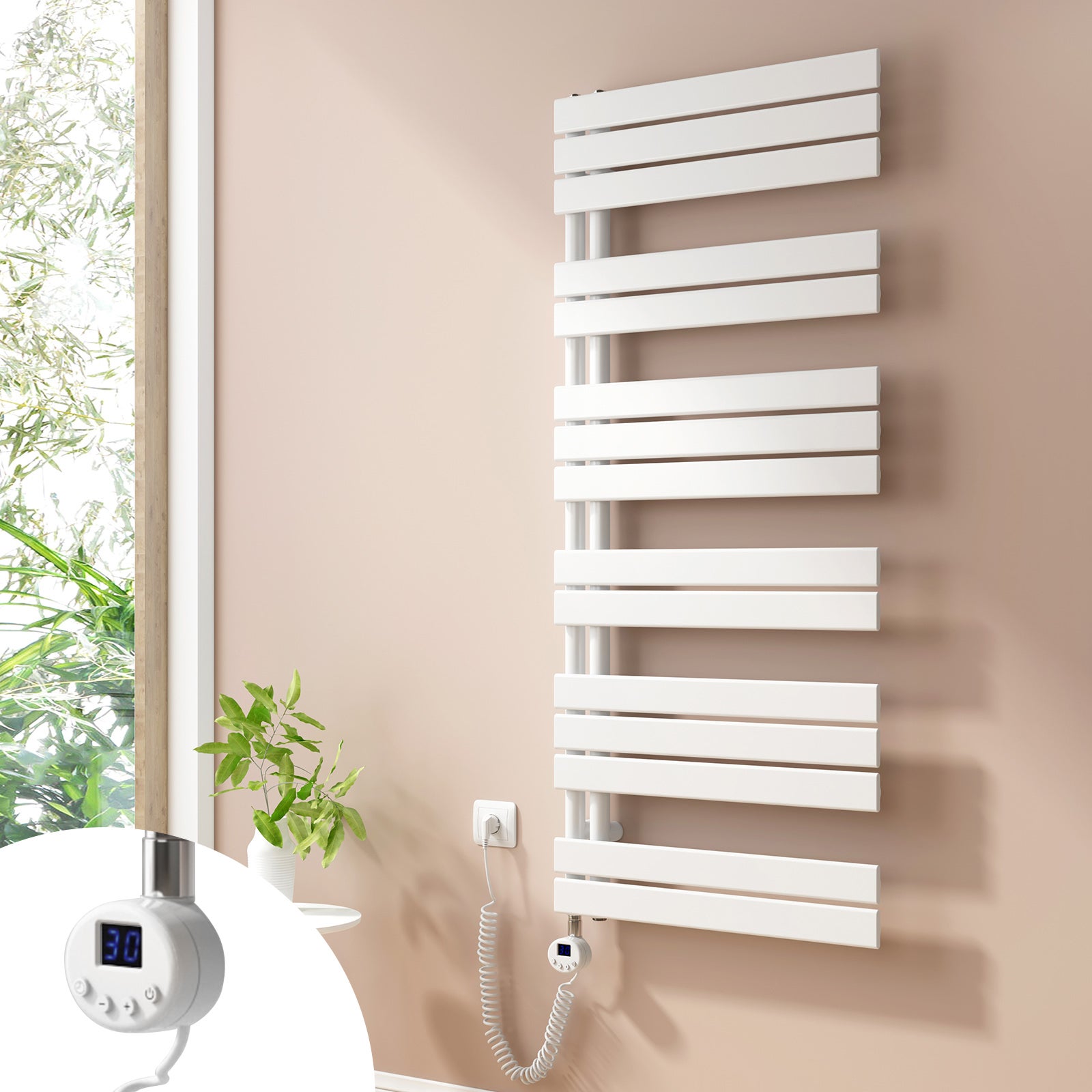 Radiateur Sèche-serviettes Eau Chaude CODA 80 X 50 Cm Blanc – Le