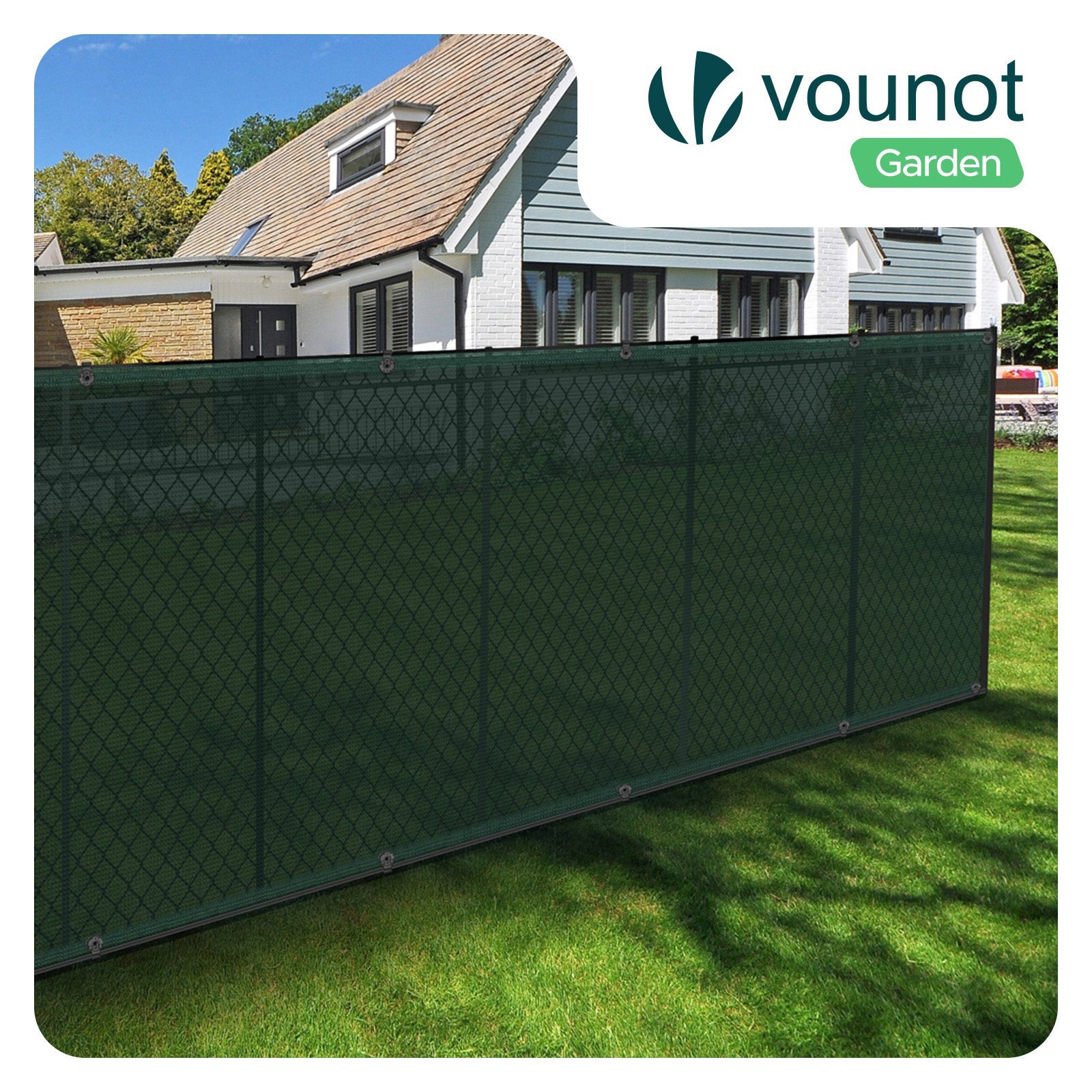 Rete Ombreggiante 1.5×10m, Telo Frangivista Recinzione Giardino HDPE, Verde - 2