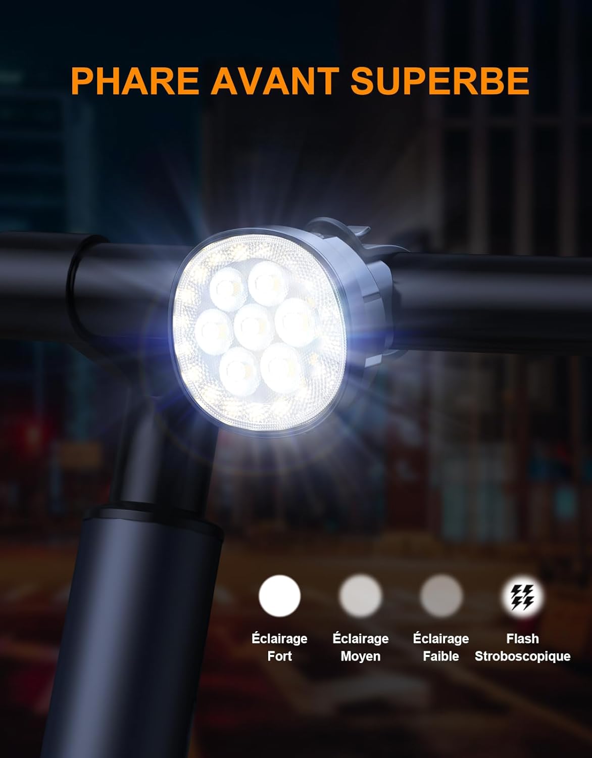 LeuKoles Lumiere Velo Avant, 1700 lumens Lampe Velo LED puissantes 4