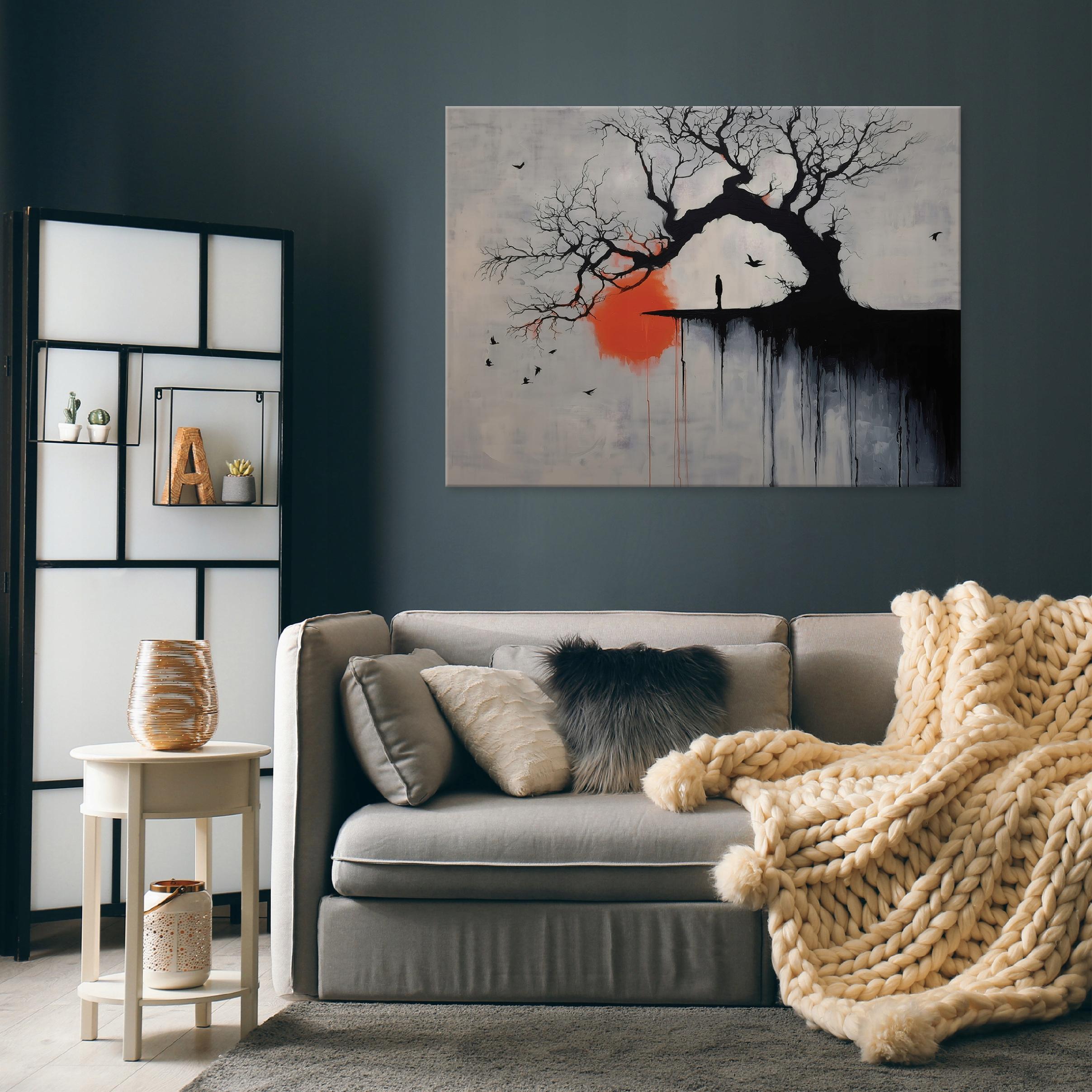 Tableau Décoration Murale Impression Sur Toile Abstrait Noir - 120x80 cm - Tableau Décoration Murale Chambre et salon - 2