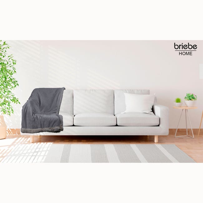 IR Imperial Rooms Couverture Polaire Sherpa Réversible 150x200 Cm Gris - Douce Et Chaude
