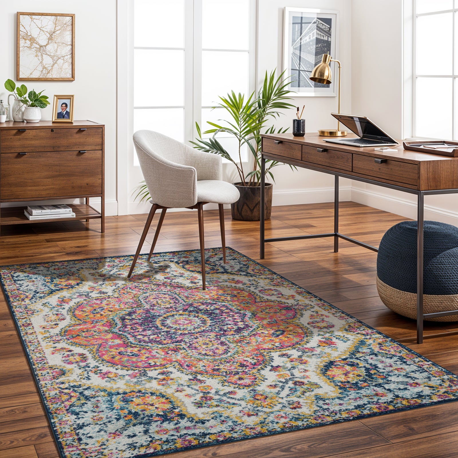 LIVABLISS Tapis Vintage Oriental Multicolore/Rose 160x230 cm Julia - 8